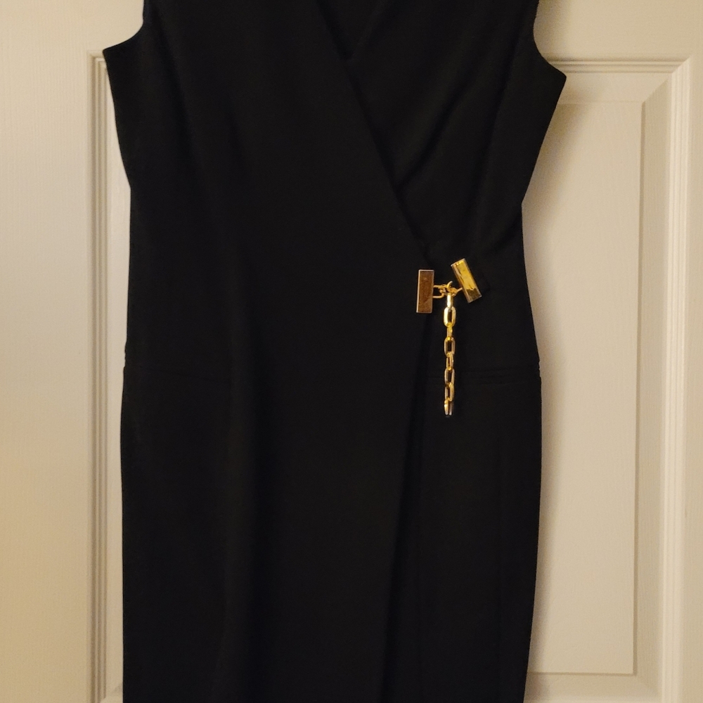 Calvin Klein Chic Dress, Size 2, Solid Black